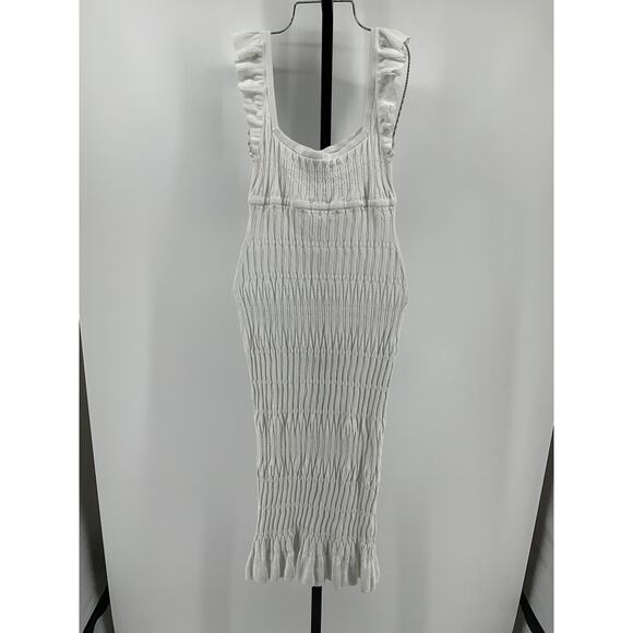 Lpa 'Gracie' White Viscose Midi Dress Size M - Picture 4 of 5